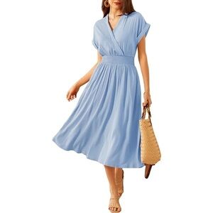 Grace Karin Light Blue Midi Dress
